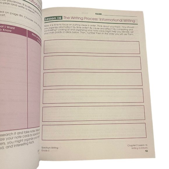 Spectrum WRITING Grade 5 Workbook Soft Cover 2015 Purpose Practice Create READ - Picture 6 of 7
